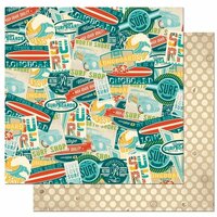 BoBunny - Key Lime Collection - 12 x 12 Double Sided Paper - Hang Ten