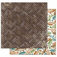 Bo Bunny - Trail Mix Collection - 12 x 12 Double Sided Paper - Lakeside Retreat