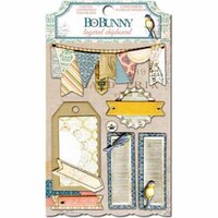 BoBunny - The Avenues Collection - Layered Chipboard Stickers with Glitter and Jewel Accents