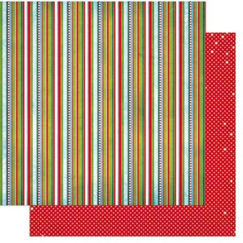 Bo Bunny - Elf Magic Collection - Christmas - 12 x 12 Double Sided Paper - Stripe