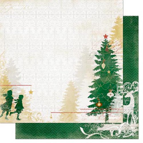 Bo Bunny - Silver and Gold Collection - Christmas - 12 x 12 Double Sided Paper - Festivities