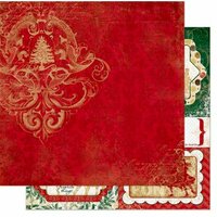 Bo Bunny - Silver and Gold Collection - Christmas - 12 x 12 Double Sided Paper - Red