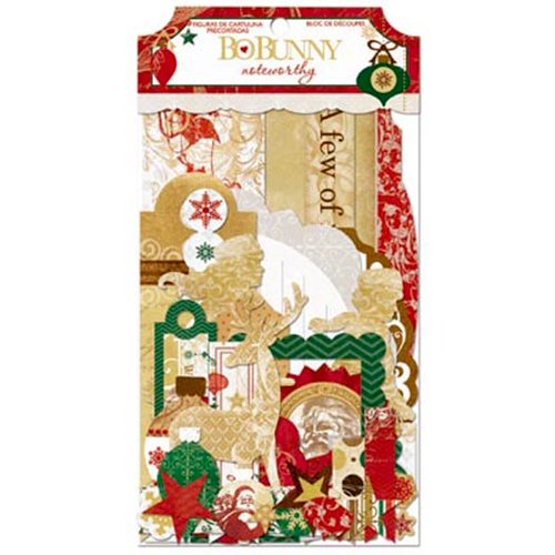 Bo Bunny - Silver and Gold Collection - Christmas - Noteworthy Journaling Cards