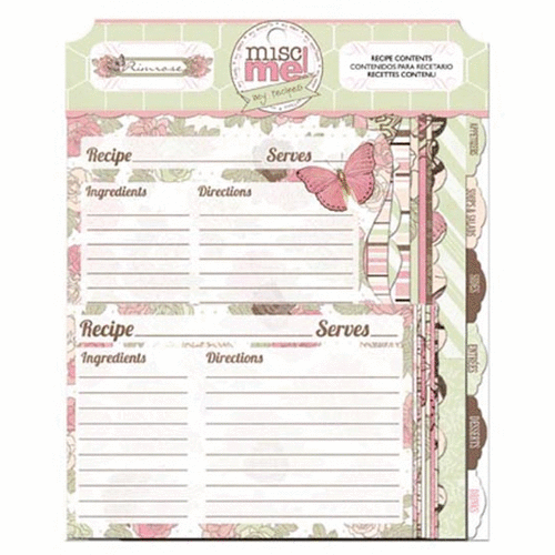 BoBunny - Primrose Collection - Misc Me - Recipe Inserts