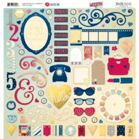 Bo Bunny - Modern Miss Collection - 12 x 12 Chipboard Stickers