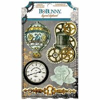 Bo Bunny - Somewhere In Time Collection - Layered Chipboard Stickers