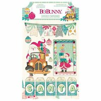 Bo Bunny - Candy Cane Lane Collection - Christmas - Layered Chipboard Stickers with Glitter and Jewel Accents