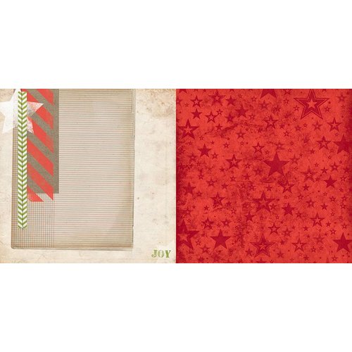 BoBunny - Christmas Collage Collection - 12 x 12 Double Sided Paper - Christmas Collage