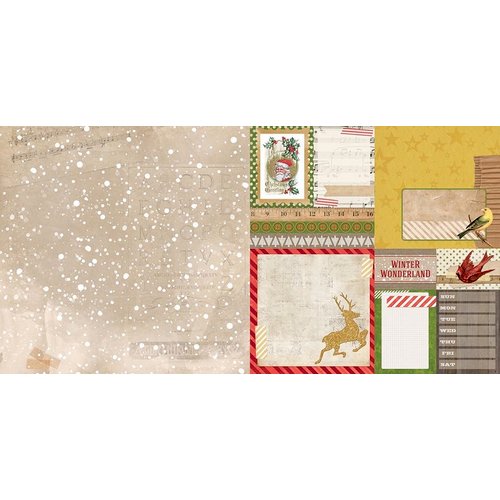 Bo Bunny - Christmas Collage Collection - 12 x 12 Double Sided Paper - Flurry