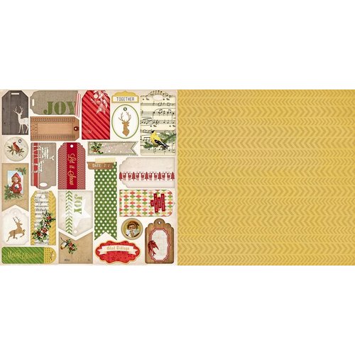 Bo Bunny - Christmas Collage Collection - 12 x 12 Double Sided Paper - Glad Tidings