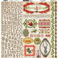 Bo Bunny - Christmas Collage Collection - 12 x 12 Cardstock Stickers - Combo