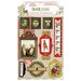 Bo Bunny - Christmas Collage Collection - Layered Chipboard Stickers with Glitter and Jewel Accents