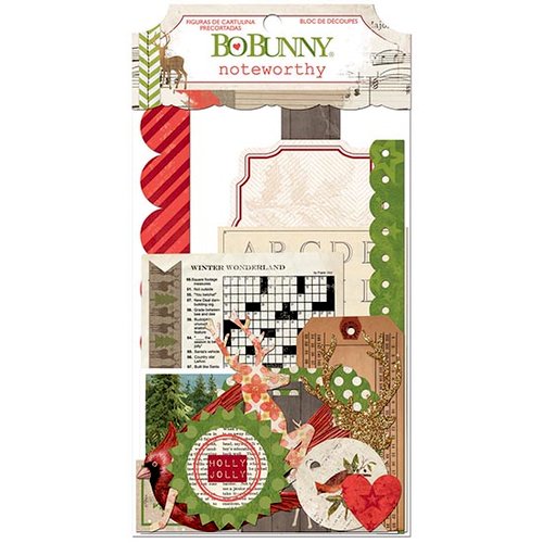 Bo Bunny - Christmas Collage Collection - Noteworthy Journaling Cards