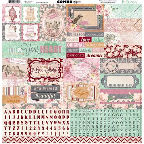 BoBunny - Madeleine Collection - 12 x 12 Cardstock Stickers - Combo