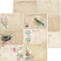 BoBunny - Garden Journal Collection - 12 x 12 Double Sided Paper - Post Card