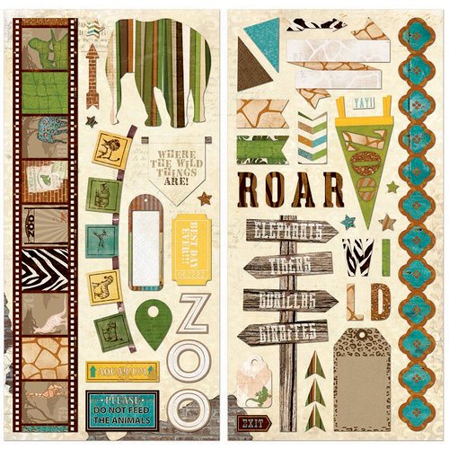 Bo Bunny - Safari Collection - Chipboard Stickers