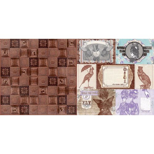 Bo Bunny - Penny Emporium Collection - 12 x 12 Double Sided Paper - Copper Tiles