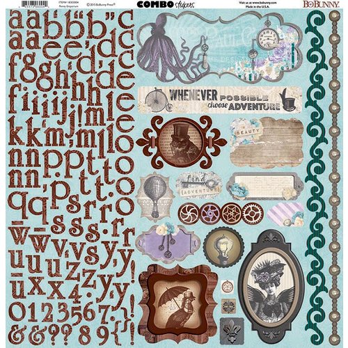 BoBunny - Penny Emporium Collection - 12 x 12 Cardstock Stickers - Combo
