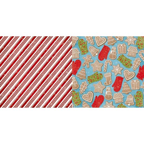 BoBunny - Dear Santa Collection - Christmas - 12 x 12 Double Sided Paper - Candy Cane