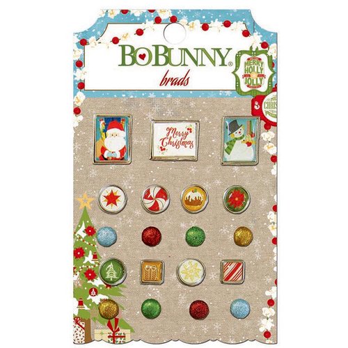 BoBunny - Dear Santa Collection - Christmas - Brads