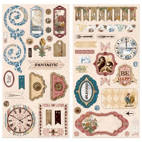 BoBunny - Provence Collection - Chipboard Stickers