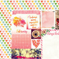 BoBunny - Calendar Girl Collection - 12 x 12 Double Sided Paper - February