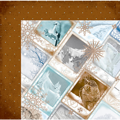 BoBunny - Whiteout Collection - 12 x 12 Double Sided Paper with Glitter Accents - Arctic Rim