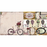 BoBunny - Beautiful Dreamer Collection - 12 x 12 Double Sided Paper - Bicycle