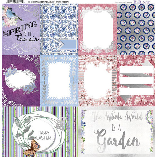 BoBunny - Secret Garden Collection - 12 x 12 Vellum with Foil Accents