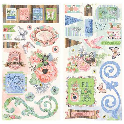 BoBunny - Butterfly Kisses Collection - Chipboard Stickers