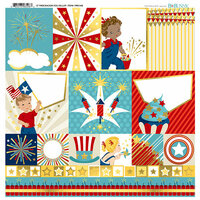 BoBunny - Firecracker Collection - 12 x 12 Vellum with Foil Accents