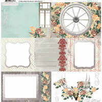 BoBunny - Bella Rosa Collection - 12 x 12 Vellum Paper with Foil Accents