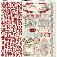 BoBunny - Bella Rosa Collection - 12 x 12 Cardstock Stickers - Combo