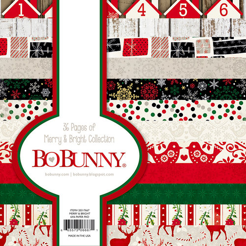 BoBunny - Merry and Bright Collection - Christmas - 6 x 6 Paper Pad