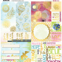 BoBunny - Faith Collection - 12 x 12 Vellum Paper with Foil Accents