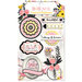 BoBunny - Petal Lane Collection - Layered Chipboard Stickers with Glitter Accents