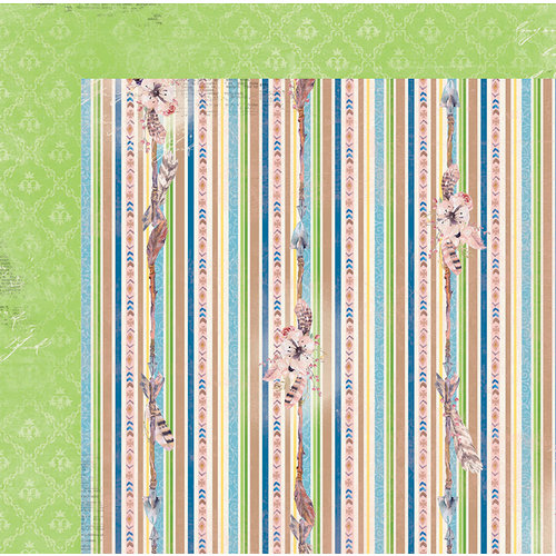 BoBunny - Serendipity Collection - 12 x 12 Double Sided Paper - Stripe