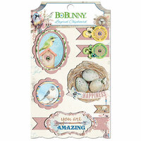 BoBunny - Serendipity Collection - Layered Chipboard Stickers with Glitter Accents