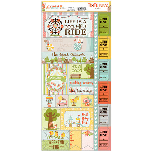 BoBunny - Weekend Adventure Collection - Cardstock Stickers