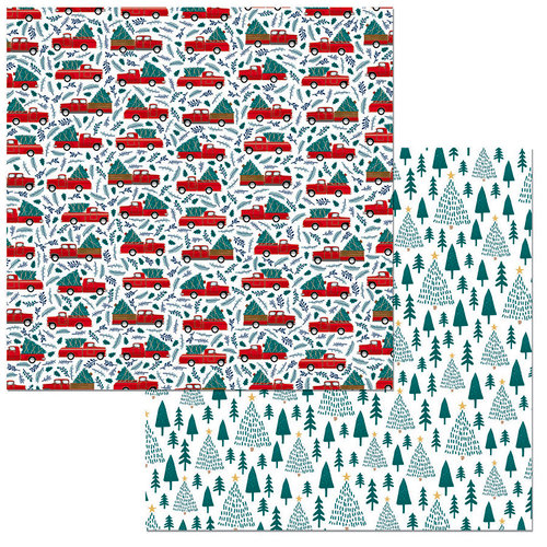 BoBunny - Fa La La Collection - Christmas - 12 x 12 Double Sided Paper - Christmas Tree