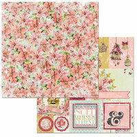 BoBunny - Carousel Christmas Collection - 12 x 12 Double Sided Paper - Floral