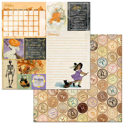 BoBunny - On This Day Collection - 12 x 12 Double Sided Paper - On This Day in October