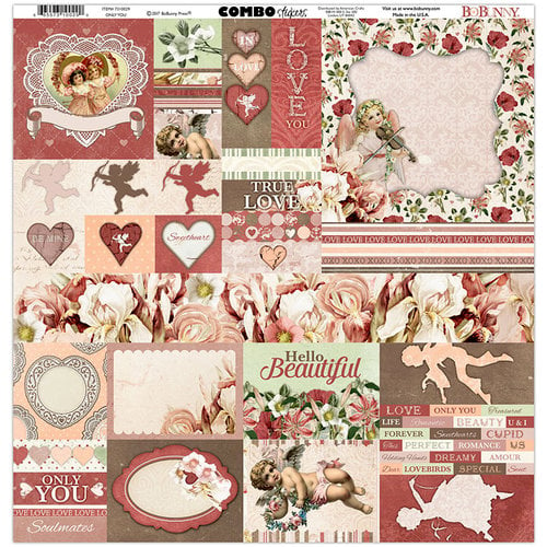BoBunny - Only You Collection - 12 x 12 Cardstock Stickers - Combo