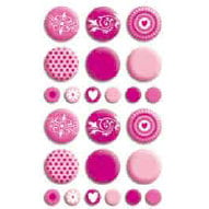 Bo Bunny Press - Double Dot - Brads - Pink Punch, CLEARANCE