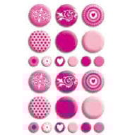 Bo Bunny Press - Double Dot - Brads - Pink Punch, CLEARANCE