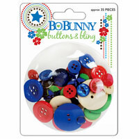 Bo Bunny Press - Block Party Collection - Buttons and Bling, CLEARANCE