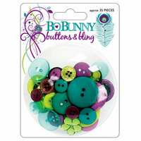 Bo Bunny Press - Peacock Lane Collection - Buttons and Bling
