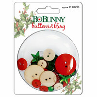Bo Bunny Press - St. Nick Collection - Christmas - Buttons and Bling - St. Nick, CLEARANCE