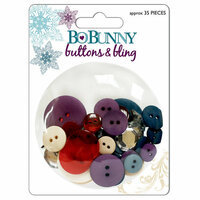 Bo Bunny Press - Snowy Serenade Collection - Buttons and Bling, CLEARANCE