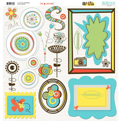 Bo Bunny Press - Ad Lib Collection - 12 x 12 Chipboard Stickers - Ad Lib